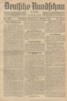 Deutsche Rundschau in Polen : früher Ostdeutsche Rundschau, Bromberger Tageblatt. Jg.52, Nr. 219 (23 September 1928) + dod.