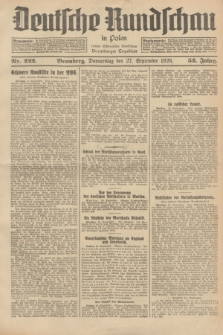 Deutsche Rundschau in Polen : früher Ostdeutsche Rundschau, Bromberger Tageblatt. Jg.52, Nr. 222 (27 September 1928) + dod.