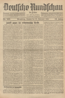 Deutsche Rundschau in Polen : früher Ostdeutsche Rundschau, Bromberger Tageblatt. Jg.52, Nr. 225 (30 September 1928) + dod.