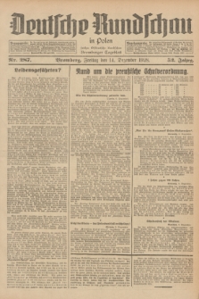Deutsche Rundschau in Polen : früher Ostdeutsche Rundschau, Bromberger Tageblatt. Jg.52, Nr. 287 (14 Dezember 1928) + dod.
