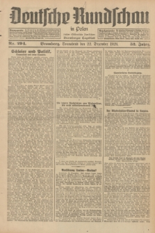 Deutsche Rundschau in Polen : früher Ostdeutsche Rundschau, Bromberger Tageblatt. Jg.52, Nr. 294 (22 Dezember 1928) + dod.