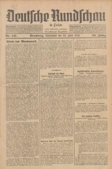 Deutsche Rundschau in Polen : früher Ostdeutsche Rundschau, Bromberger Tageblatt. Jg.53, Nr. 141 (22 Juni 1929) + dod.