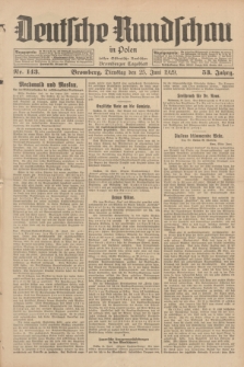 Deutsche Rundschau in Polen : früher Ostdeutsche Rundschau, Bromberger Tageblatt. Jg.53, Nr. 143 (25 Juni 1929) + dod.