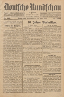 Deutsche Rundschau in Polen : früher Ostdeutsche Rundschau, Bromberger Tageblatt. Jg.53, Nr. 147 (29 Juni 1929) + dod.