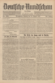 Deutsche Rundschau in Polen : früher Ostdeutsche Rundschau, Bromberger Tageblatt. Jg.53, Nr. 194 (25 August 1929) + dod.
