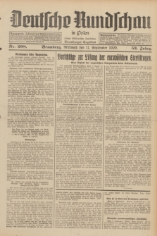 Deutsche Rundschau in Polen : früher Ostdeutsche Rundschau, Bromberger Tageblatt. Jg.53, Nr. 208 (11 September 1929) + dod.