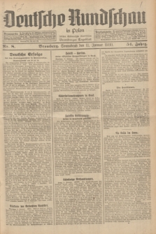 Deutsche Rundschau in Polen : früher Ostdeutsche Rundschau, Bromberger Tageblatt. Jg.54, Nr. 8 (11 Januar 1930) + dod.