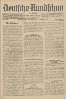 Deutsche Rundschau in Polen : früher Ostdeutsche Rundschau, Bromberger Tageblatt. Jg.54, Nr. 10 (14 Januar 1930) + dod.