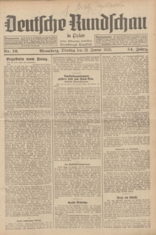 Deutsche Rundschau in Polen : früher Ostdeutsche Rundschau, Bromberger Tageblatt. Jg.54, Nr. 16 (21 Januar 1930) + dod.