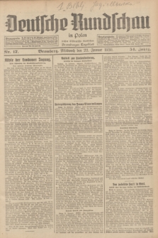 Deutsche Rundschau in Polen : früher Ostdeutsche Rundschau, Bromberger Tageblatt. Jg.54, Nr. 17 (22 Januar 1930) + dod.