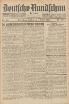Deutsche Rundschau in Polen : früher Ostdeutsche Rundschau, Bromberger Tageblatt. Jg.54, Nr. 28 (4 Februar 1930) + dod.