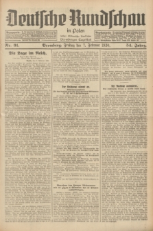 Deutsche Rundschau in Polen : früher Ostdeutsche Rundschau, Bromberger Tageblatt. Jg.54, Nr. 31 (7 Februar 1930) + dod.