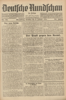 Deutsche Rundschau in Polen : früher Ostdeutsche Rundschau, Bromberger Tageblatt. Jg.54, Nr. 34 (11 Februar 1930) + dod.