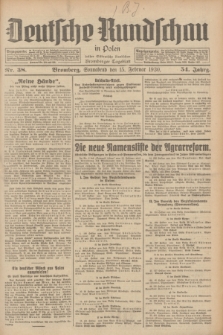 Deutsche Rundschau in Polen : früher Ostdeutsche Rundschau, Bromberger Tageblatt. Jg.54, Nr. 38 (15 Februar 1930) + dod.
