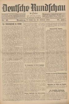 Deutsche Rundschau in Polen : früher Ostdeutsche Rundschau, Bromberger Tageblatt. Jg.54, Nr. 47 (26 Februar 1930) + dod.