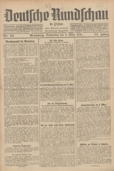 Deutsche Rundschau in Polen : früher Ostdeutsche Rundschau, Bromberger Tageblatt. Jg.54, Nr. 54 (6 März 1930) + dod.