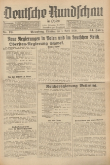 Deutsche Rundschau in Polen : früher Ostdeutsche Rundschau, Bromberger Tageblatt. Jg.54, Nr. 76 (1 April 1930) + dod.