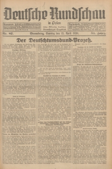 Deutsche Rundschau in Polen : früher Ostdeutsche Rundschau, Bromberger Tageblatt. Jg.54, Nr. 87 (13 April 1930) + dod.
