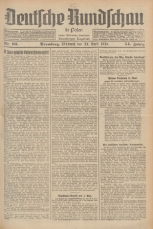 Deutsche Rundschau in Polen : früher Ostdeutsche Rundschau, Bromberger Tageblatt. Jg.54, Nr. 93 (23 April 1930) + dod.
