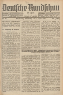 Deutsche Rundschau in Polen : früher Ostdeutsche Rundschau, Bromberger Tageblatt. Jg.54, Nr. 94 (24 April 1930) + dod.