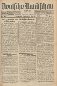 Deutsche Rundschau in Polen : früher Ostdeutsche Rundschau, Bromberger Tageblatt. Jg.54, Nr. 98 (29 April 1930) + dod.