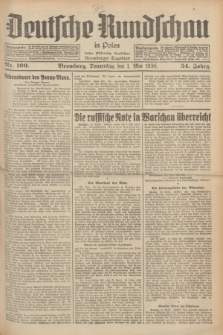 Deutsche Rundschau in Polen : früher Ostdeutsche Rundschau, Bromberger Tageblatt. Jg.54, Nr. 100 (1 Mai 1930) + dod.