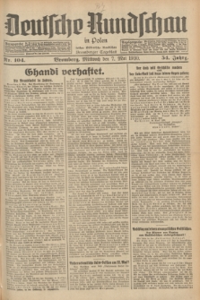 Deutsche Rundschau in Polen : früher Ostdeutsche Rundschau, Bromberger Tageblatt. Jg.54, Nr. 104 (7 Mai 1930) + dod.