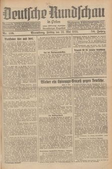 Deutsche Rundschau in Polen : früher Ostdeutsche Rundschau, Bromberger Tageblatt. Jg.54, Nr. 118 (23 Mai 1930) + dod.