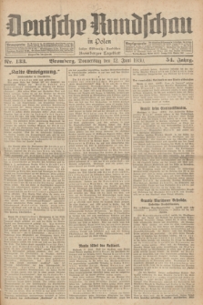 Deutsche Rundschau in Polen : früher Ostdeutsche Rundschau, Bromberger Tageblatt. Jg.54, Nr. 133 (12 Juni 1930) + dod.
