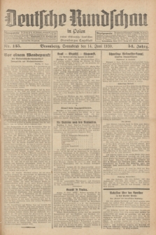 Deutsche Rundschau in Polen : früher Ostdeutsche Rundschau, Bromberger Tageblatt. Jg.54, Nr. 135 (14 Juni 1930) + dod.