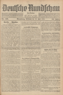 Deutsche Rundschau in Polen : früher Ostdeutsche Rundschau, Bromberger Tageblatt. Jg.54, Nr. 138 (18 Juni 1930) + dod.