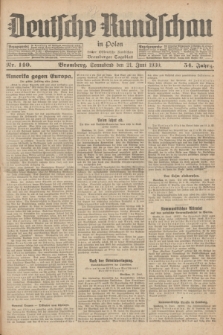 Deutsche Rundschau in Polen : früher Ostdeutsche Rundschau, Bromberger Tageblatt. Jg.54, Nr. 140 (21 Juni 1930) + dod.
