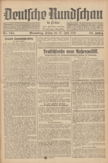Deutsche Rundschau in Polen : früher Ostdeutsche Rundschau, Bromberger Tageblatt. Jg.54, Nr. 145 (27 Juni 1930) + dod.