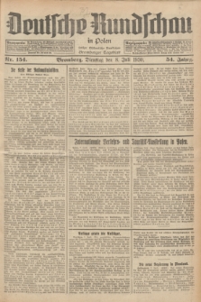 Deutsche Rundschau in Polen : früher Ostdeutsche Rundschau, Bromberger Tageblatt. Jg.54, Nr. 154 (8 Juli 1930) + dod.