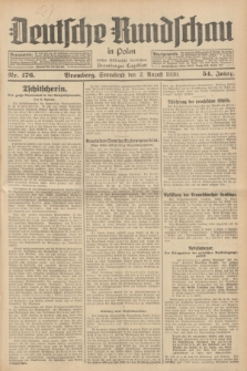 Deutsche Rundschau in Polen : früher Ostdeutsche Rundschau, Bromberger Tageblatt. Jg.54, Nr. 176 (2 August 1930) + dod.