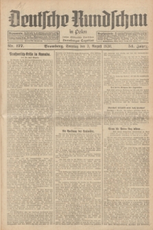 Deutsche Rundschau in Polen : früher Ostdeutsche Rundschau, Bromberger Tageblatt. Jg.54, Nr. 177 (3 August 1930) + dod.