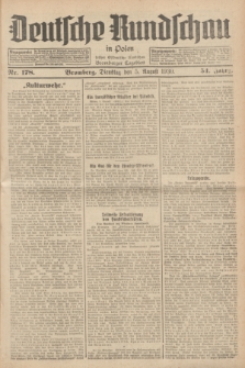 Deutsche Rundschau in Polen : früher Ostdeutsche Rundschau, Bromberger Tageblatt. Jg.54, Nr. 178 (5 August 1930) + dod.
