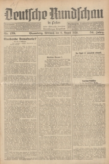 Deutsche Rundschau in Polen : früher Ostdeutsche Rundschau, Bromberger Tageblatt. Jg.54, Nr. 179 (6 August 1930) + dod.