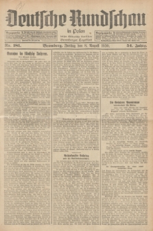 Deutsche Rundschau in Polen : früher Ostdeutsche Rundschau, Bromberger Tageblatt. Jg.54, Nr. 181 (8 August 1930) + dod.