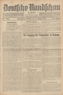 Deutsche Rundschau in Polen : früher Ostdeutsche Rundschau, Bromberger Tageblatt. Jg.54, Nr. 184 (12 August 1930) + dod.