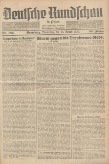 Deutsche Rundschau in Polen : früher Ostdeutsche Rundschau, Bromberger Tageblatt. Jg.54, Nr. 186 (14 August 1930) + dod.