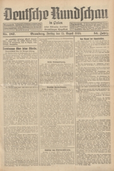 Deutsche Rundschau in Polen : früher Ostdeutsche Rundschau, Bromberger Tageblatt. Jg.54, Nr. 187 (15 August 1930) + dod.