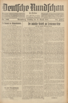 Deutsche Rundschau in Polen : früher Ostdeutsche Rundschau, Bromberger Tageblatt. Jg.54, Nr. 189 (19 August 1930) + dod.