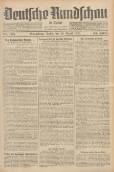 Deutsche Rundschau in Polen : früher Ostdeutsche Rundschau, Bromberger Tageblatt. Jg.54, Nr. 198 (29 August 1930) + dod.