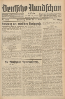 Deutsche Rundschau in Polen : früher Ostdeutsche Rundschau, Bromberger Tageblatt. Jg.54, Nr. 200 (31 August 1930) + dod.
