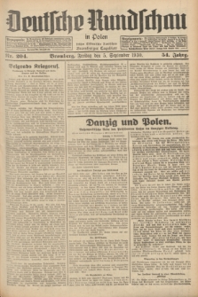 Deutsche Rundschau in Polen : früher Ostdeutsche Rundschau, Bromberger Tageblatt. Jg.54, Nr. 204 (5 September 1930) + dod.