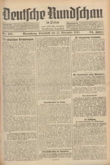 Deutsche Rundschau in Polen : früher Ostdeutsche Rundschau, Bromberger Tageblatt. Jg.54, Nr. 211 (13 September 1930) + dod.