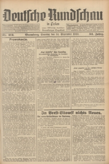 Deutsche Rundschau in Polen : früher Ostdeutsche Rundschau, Bromberger Tageblatt. Jg.54, Nr. 212 (14 September 1930) + dod.