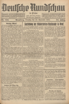 Deutsche Rundschau in Polen : früher Ostdeutsche Rundschau, Bromberger Tageblatt. Jg.54, Nr. 219 (23 September 1930) + dod.