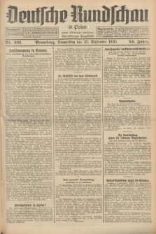 Deutsche Rundschau in Polen : früher Ostdeutsche Rundschau, Bromberger Tageblatt. Jg.54, Nr. 221 (25 September 1930) + dod.